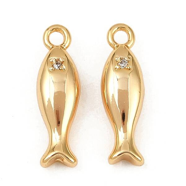 Ocean Theme Brass Micro Pave Cubic Zirconia Pendants