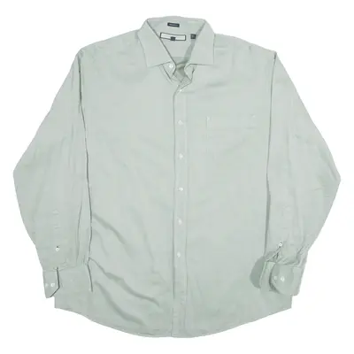 TOMMY HILFIGER Plain Shirt Green Long Sleeve Mens L