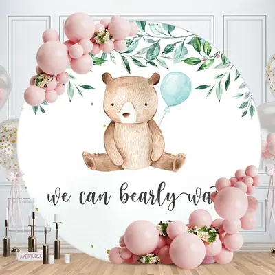Aperturee We Can Bearly Wait Bear Baby Shower Backdrop