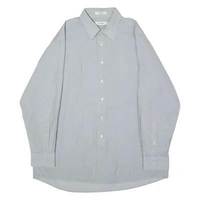 CALVIN KLEIN Mens Plain Shirt Grey Long Sleeve XL