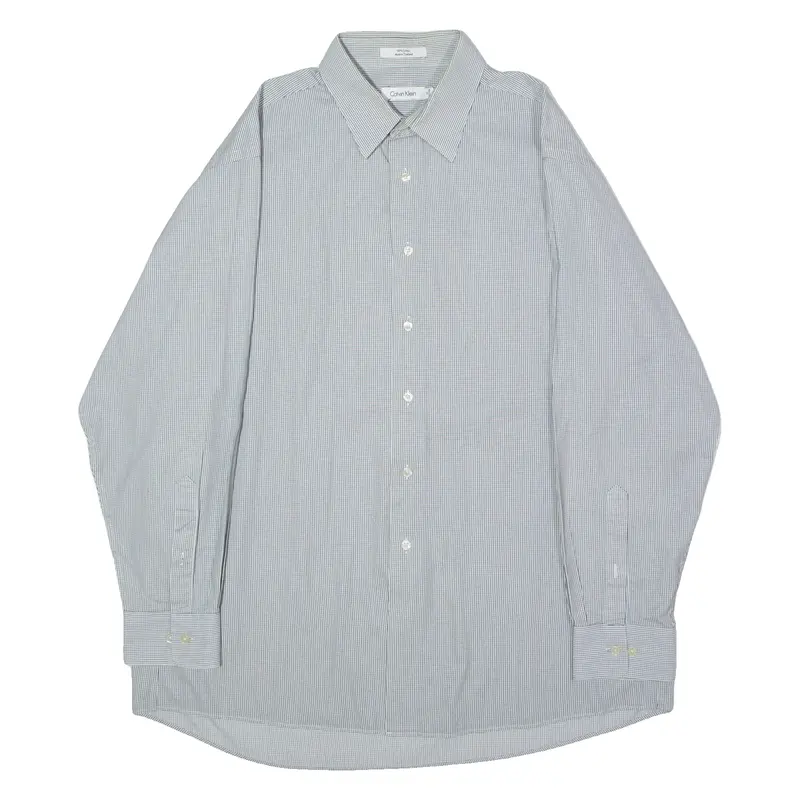 CALVIN KLEIN Mens Plain Shirt Grey Long Sleeve XL