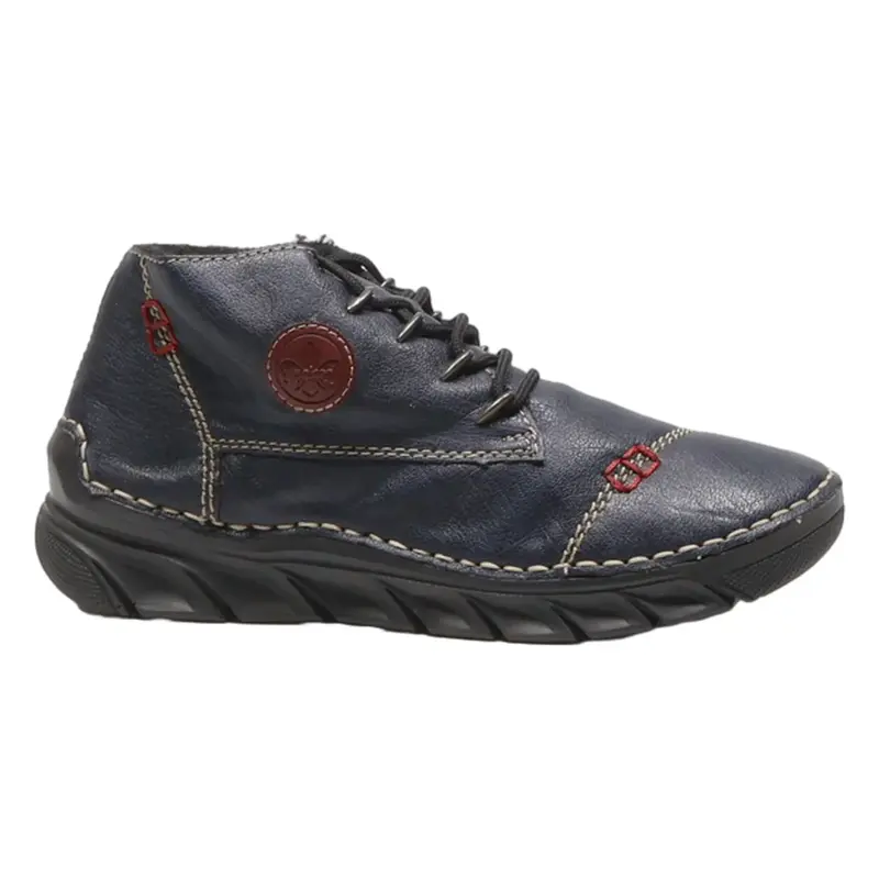 RIEKER Ankle Boots Blue Leather Womens UK 4