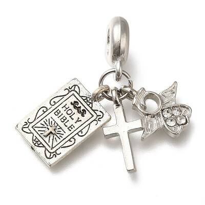 Rack Plating Alloy Crystal Rhinestone European Dangle Charms