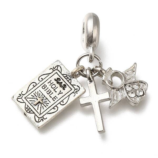 Rack Plating Alloy Crystal Rhinestone European Dangle Charms