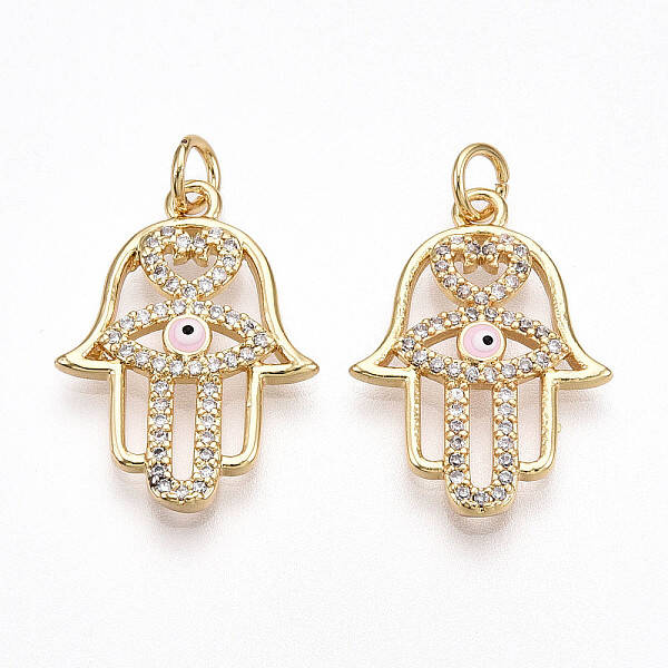 Brass Micro Pave Cubic Zirconia Pendants