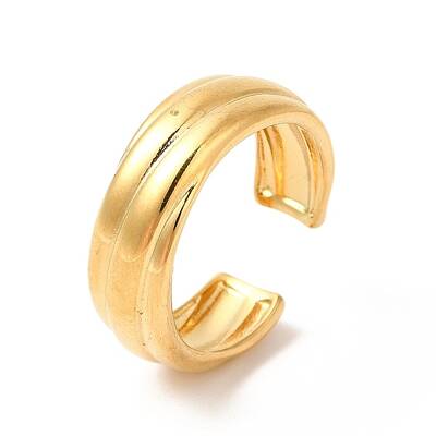 Ion Plating(IP) 304 Stainless Steel Lined Open Cuff Ring for Women