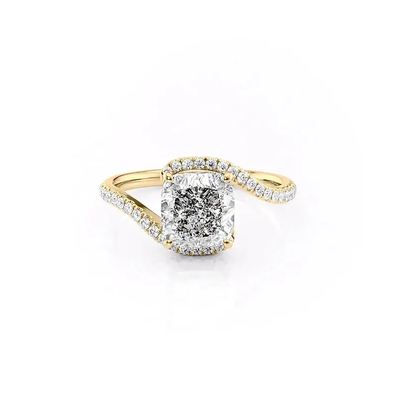 Sterling Silver with Yellow Gold Plated Moissanite Wedding Ring