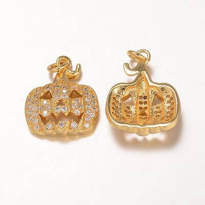 Halloween Brass Cubic Zirconia Pendants