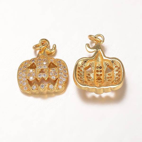 Halloween Brass Cubic Zirconia Pendants