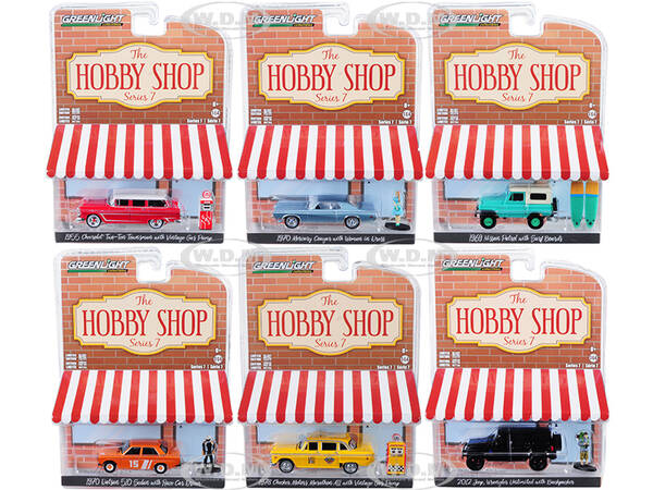 The Hobby Shop Series 7 Set of 6 pieces 1/64 Diecast Model Cars by Greenlight
