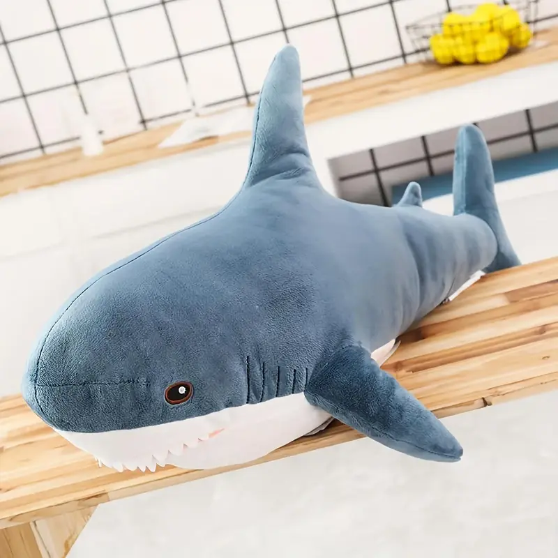 Cartoon Shark Design Plush Toy, Cute Fun Stuffed Shark Plush Toy, Soft and Comfy Plush Toys for Kids and Adults, Cute Gifts ...