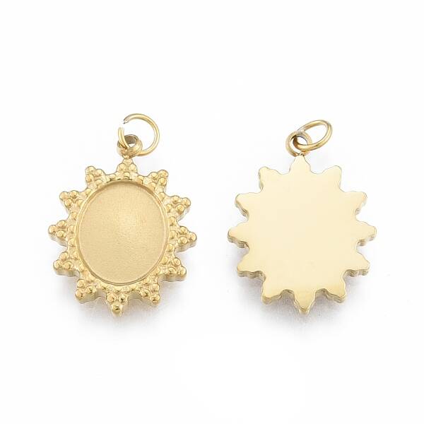 Ion Plating(IP) 304 Stainless Steel Pendant Cabochon Settings