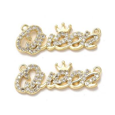 Brass Micro Pave Cubic Zirconia Pendants