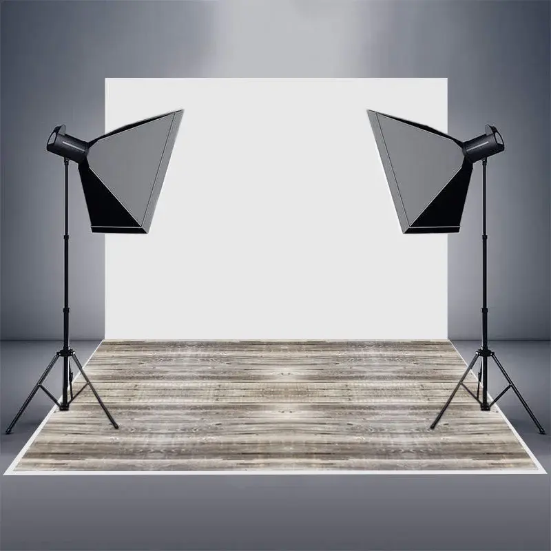 Classic Light Grey Texture Wood Rubber Floor Mat - Aperturee