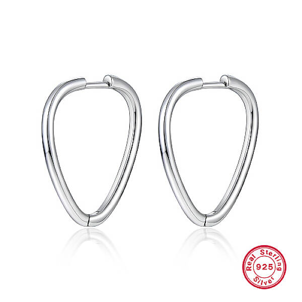 Anti-Tarnish Rhodium Plated Platinum 925 Sterling Silver Hoop Earrings
