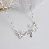 LPQ Non-Natural Crystal Handmade custom Name Necklace Gifts for Women Teen Girls (Silver Color)