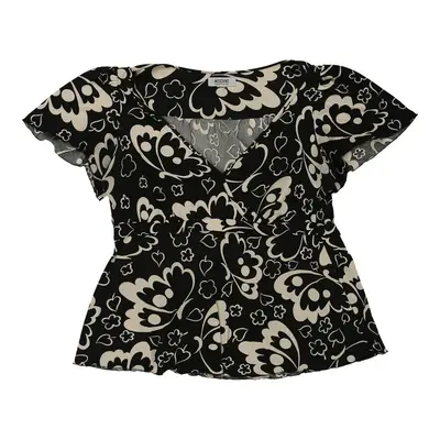 Cheap & Chic Moschino Floral Top - Large Black Viscose | Size: large