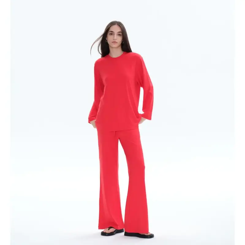 PUMIEY Women’s Loose-Fit Lounge Set Soft Stretchy Fabric Casual Home Wear Comfortable & Breathable Two-Piece Outfit Pajama ...