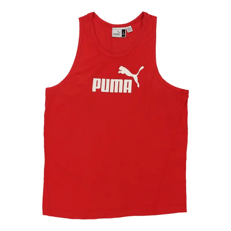 Puma Spellout Vest - Large Red Cotton