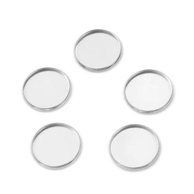 Tarnish Resistant Flat Round 304 Stainless Steel Plain Edge Bezel Cups