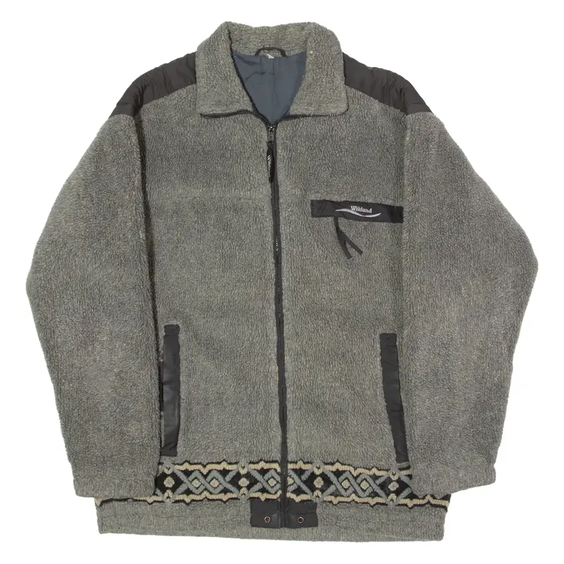 WIKLAND Mens Fleece Jacket Grey S