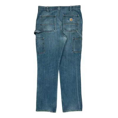 Relaxed Fit Carhartt Double Knee Carpenter Jeans - 36W 32L Blue Cotton Blend | Size: 36″ waist