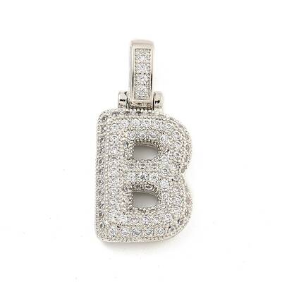 Brass Micro Pave Clear Cubic Zirconia Pendants