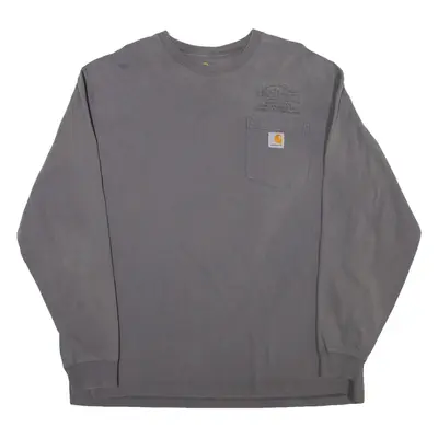 CARHARTT Mens T-Shirt Grey Long Sleeve L