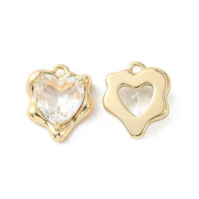 Brass Micro Pave Cubic Zirconia Charms