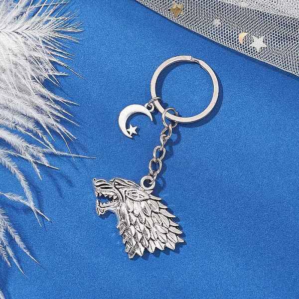 Wolf Tibetan Style Alloy Keychains