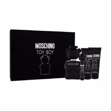 Moschino Toy Boy gift set eau de parfum 100 ml, miniature eau de parfum 10 ml, aftershave balm 100 ml and scented shower gel