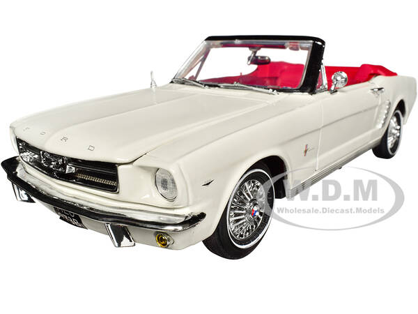 1964 1/2 Ford Mustang Convertible White with Red Interior James Bond 007 \