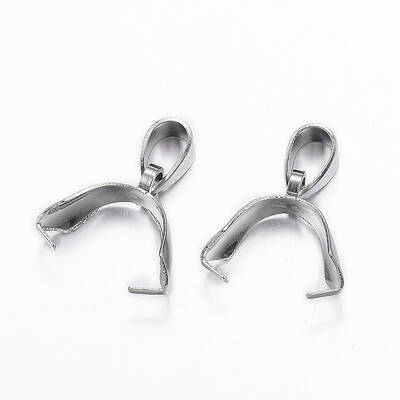 Tarnish Resistant 304 Stainless Steel Pendant Pinch Bails