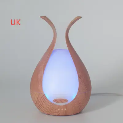 Home Office Humidifier Small Essential Oil Night Light Aroma Diffuser | Color: Colorful Wood grain | Style: UK