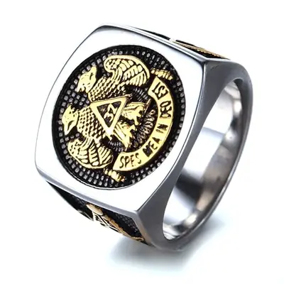 Sterling Silver Freemason Signet Ring for Men