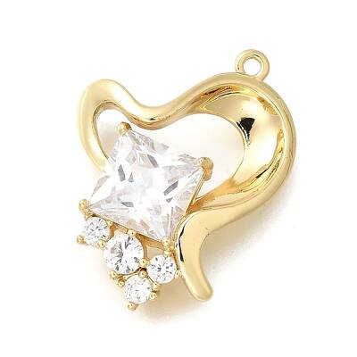 Brass Micro Pave Cubic Zirconia Pendants