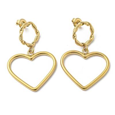 Ion Plating(IP) 304 Stainless Steel Dangle Stud Earrings