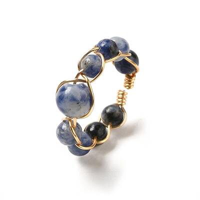 Adjustable Natural Amethyst with Brass Rings