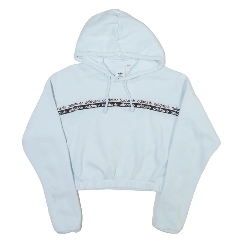 ADIDAS ORIGINALS Cropped Womens Blue Hoodie UK 12