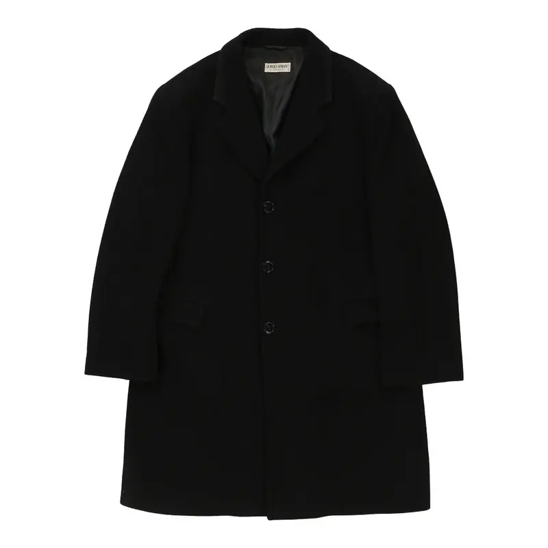 Giorgio Armani Coat - Large Black Wool Blend