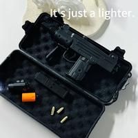 Windproof Uzi Lighter Refillable Torch Lighter(Butane Gas Not Included) 2 Flame Modes Adjustable Butane Lighter For Camping, ...