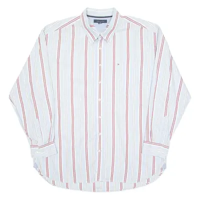 TOMMY HILFIGER Mens Shirt Blue Striped Long Sleeve 2XL