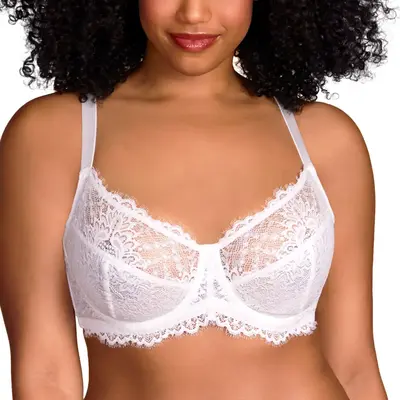 HSIA Sunflower Floral Lace Underwire Plus Size Unlined Full Coverage Bra