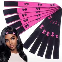 Wig strap, wig fixation with butterfly jacquard rose red accessories, Velcro edge