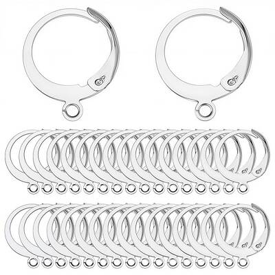 80Pcs 304 Stainless Steel Leverback Earring Findings