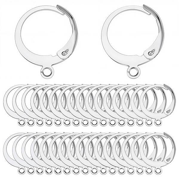 80Pcs 304 Stainless Steel Leverback Earring Findings
