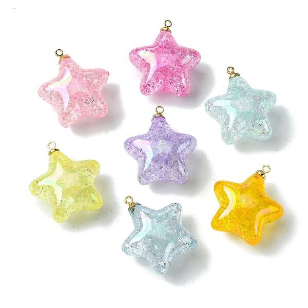 Transparent Crackle Acrylic Pendants
