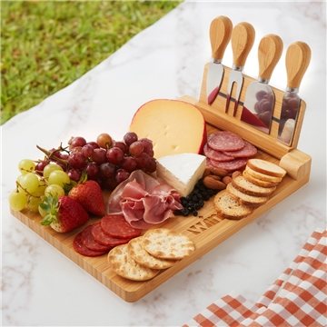 50 Customized 5-Piece Magnetic Bamboo Cheese Board Set - Bacteria ...