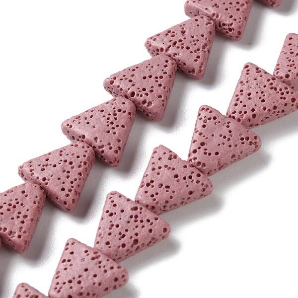 Triangle Dyed Natural Lava Rock Beads Strands