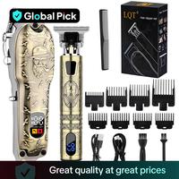 Professional Lcd Digital Display Hair Clipper & Trimmer Set for Men, Cordless Rechargeable Grooming Kit with 2000mah Lithium ...